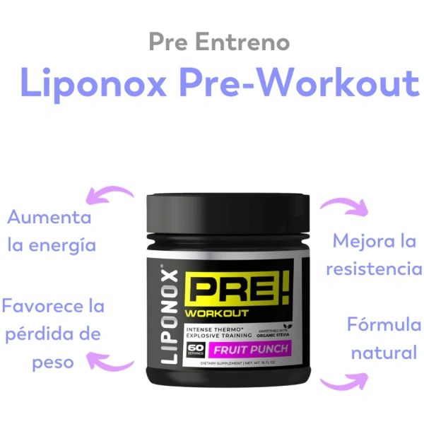 Pre Entreno Energizante Liponox 264grs. - Imagen 3