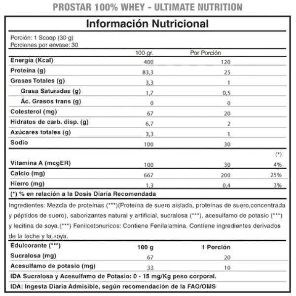 Ultimate Nutrition Prostar Cookies 907Grs. - Imagen 2