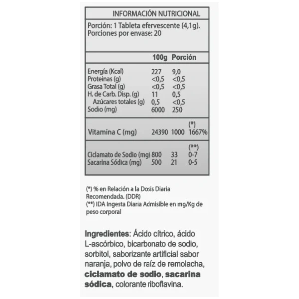 Vitamina C Naranja, 1000 Mg, 20 Tab. - Imagen 2