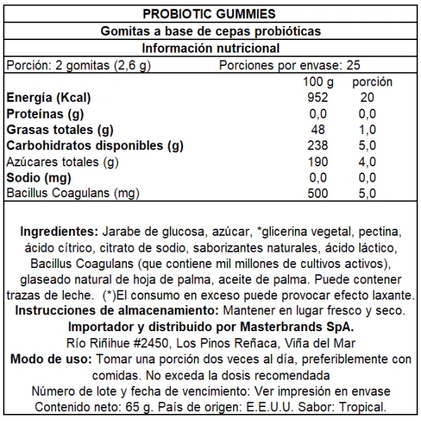 Gomitas de Probióticos 50 Gomitas Veganas - Imagen 2