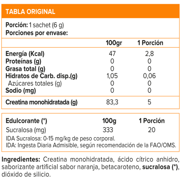 Creatina Monohidratada 5g 20 Sachet - Imagen 3